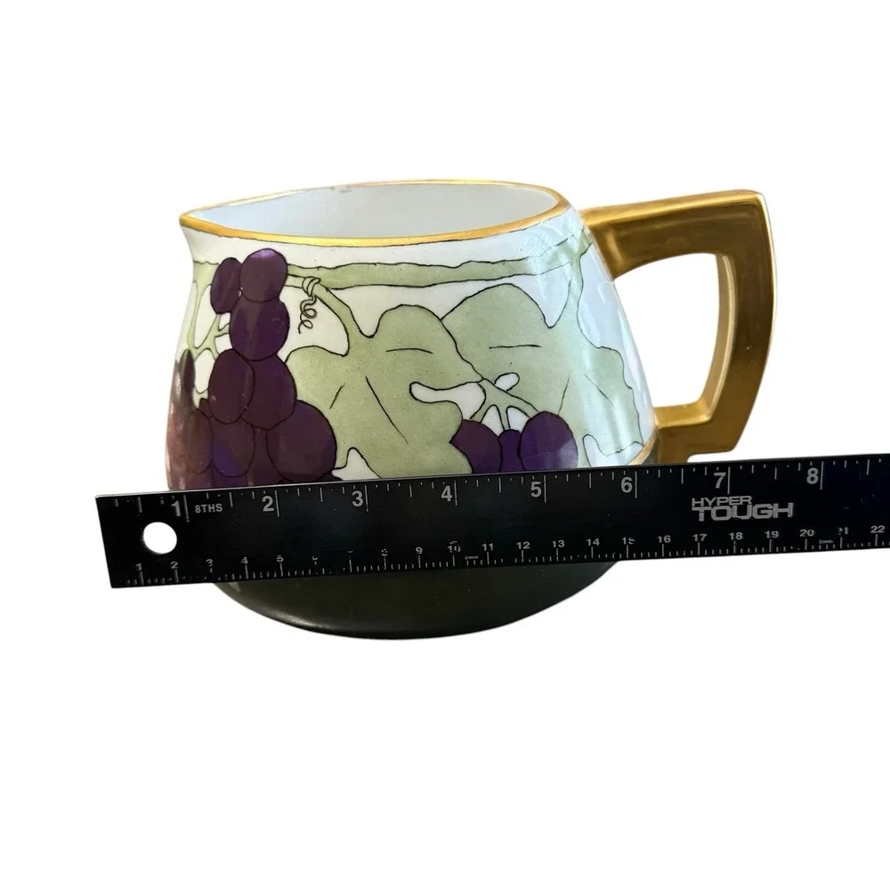 Vintage Vienna Austria Hand Painted Grapes Lemonade Set Pitcher 5 Cups Gold Trim